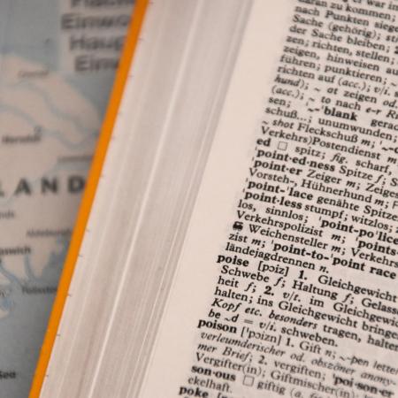 Photo of open dictionary